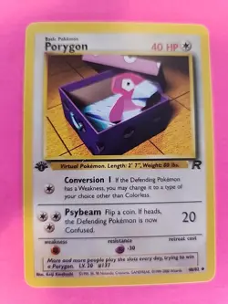 Porygon 1st Edition Team Rocket Pokemon Card WOTC NM - Image 1