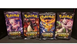 EMPTY POKEMON HIDDEN FATES BOOSTER PACKS ART SET NO CARDS - Image 1