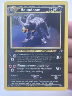 Houndoom Holo Rare 4/75 Neo Discovery 2001 WOTC Vintage Pokemon Card LP - Image 1