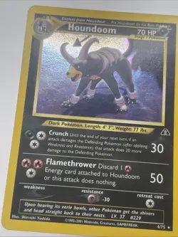 Houndoom Holo Rare 4/75 Neo Discovery 2001 WOTC Vintage Pokemon Card LP - Image 2