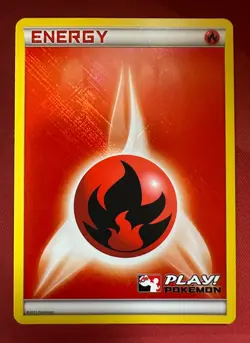 FIRE ENERGY 2011 Play! Pokemon Promo crosshatch HOLO rare TCG card NM+ / MINT - Image 1