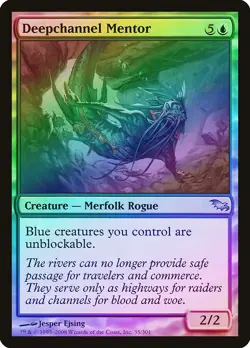 Deepchannel Mentor FOIL Shadowmoor NM Blue Uncommon MAGIC MTG CARD ABUGames - Image 1