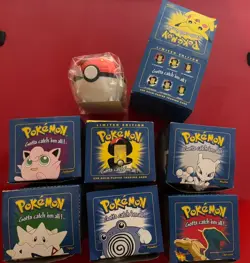 RARE 23K Gold Plated Trading Card Burger King Pokemon Ball Full Set W/ Mewtwo - Image 1