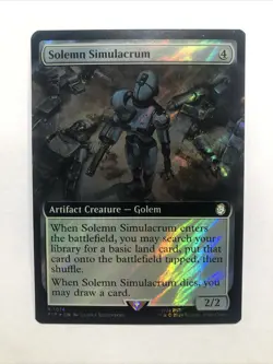 MTG Magic the Gathering Fallout Extended Art Surge Foil #1014 Solemn Simulacrum - Image 1