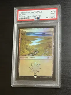 PSA 9 Plains #101 Secret Lair Drop Magic the Gathering x Bob Ross - Image 1