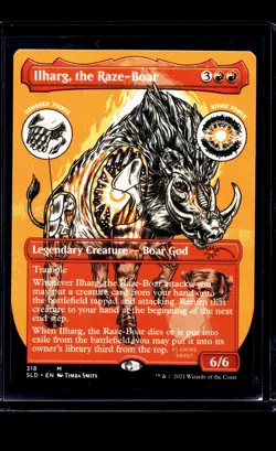 2021 MTG Magic The Gathering SLD Secret Lair Borderless 318 Ilharg the Raze Boar - Image 1