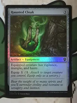 X 1 Haunted Cloak Foil NM-M CMR 313 MTG Magic The Gathering - Image 1