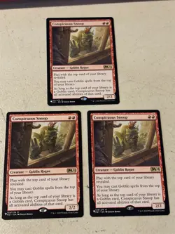 3 x mtg Conspicuous Snoop, the List rare goblin rogue, unplayed - Image 1