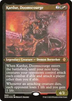 Kardur Doomscourge Foil Etched 0005 MTG Starter Commander Decks Mythic NP Foil - Image 1