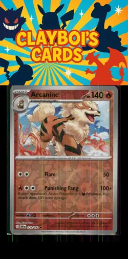 Arcanine Destined Rivals Pokemon 028/182 Reverse Holo Uncommon NM+ - Image 1