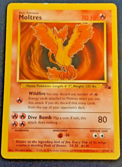 Pokemon TCG Moltres 27/62 fossil unlimited HP wotc - Image 1