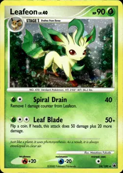 2008 Diamond & Pearl - Majestic Dawn Leafeon Stage 1/Rare Holo #24 - Image 1