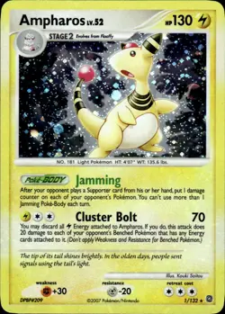 2007 Diamond & Pearl - Secret Wonders Ampharos Stage 2/Rare Holo #1 - Image 1