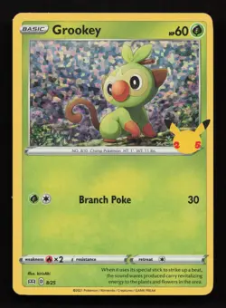 Grookey 8/25 Holo - McDonalds 25th Anniversary Pokemon TCG - Image 1