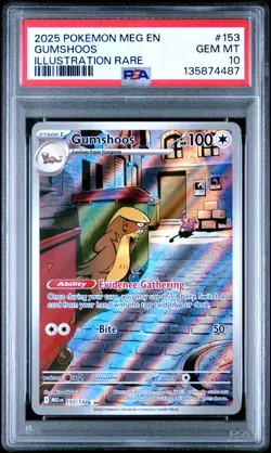 PSA 10 2025 POKEMON MEG EN-MEGA EVOLUTION ILLUSTRATION RARE #153 GUMSHOOS - Image 1