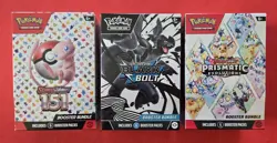Pokemon S&V 2023 151 & 2025 Black Bolt Prismatic Evolutions Booster Bundle Lot! - Image 1