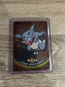 2000 TOPPS Chrome Pokemon Rhydon #112 TV Animation Series 2 HOLO FOIL BLUE LOGO - Image 1