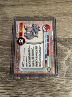 2000 TOPPS Chrome Pokemon Rhydon #112 TV Animation Series 2 HOLO FOIL BLUE LOGO - Image 2