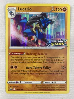 Lucario - Brilliant Stars Stamped Black Star Prerelease Promo SWSH186 Pokemon NM - Image 1