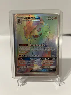2017 Pokemon Tcg Guardians Rising Lycanroc GX Rainbow Rare 156/145 SP Midnight - Image 1