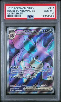 2025 Pokemon DRI EN - Team Rocket's Nidoking ex 216/182 - Ultra Rare - PSA 10 - Image 1