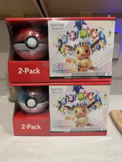 Two (2) Pokemon Sam’s Club Prismatic Evolutions ETB and Pokeball Bundle Sealed - Image 1