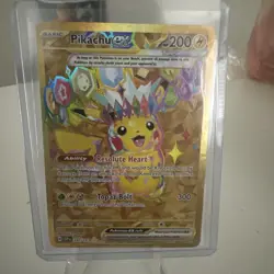 Pokemon TCG Pikachu EX Surging Sparks Holo Hyper Rare Gold 247/191 - Image 1