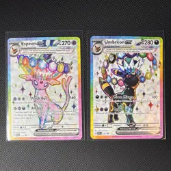 Pokemon TCG Espeon 175 & Umbreon 176 Promos Prismatic Evolutions NM - Image 1
