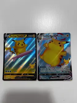 Pokemon Card TCG - Surfing Pikachu V & VMAX Ultra Rare Celebrations Near Mint - Image 1