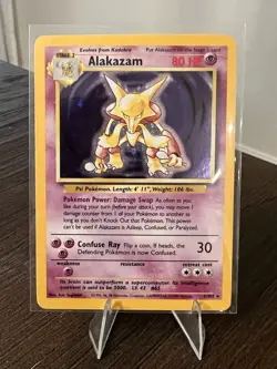 Alakazam 1/102 Base Set Holo Rare Unlimited Pokemon TCG Card MP Condition - Image 1