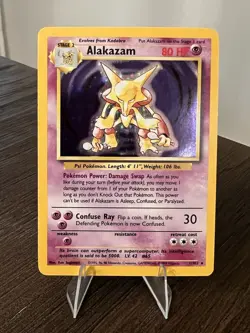 Alakazam 1/102 Base Set Holo Rare Unlimited Pokemon TCG Card MP Condition - Image 3