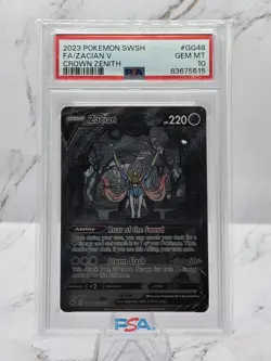 Pokemon TCG Crown Zenith Zacian v GG48/GG70 Holo Rare Card 2023 PSA 10 - Image 1