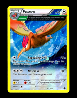 2015 Pokemon FEAROW Black Star Promo HOLO Foil Rare XY Series Card #XY57 SWIRL - Image 1