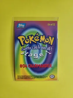 Topps Pokemon Evolution Charmander E4 of 12, Blue Logo, Never Played, Holo - Image 2