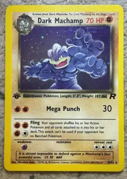 Pokemon TCG Dark Machamp Holo Rare 10/82 1st Edition Team Rocket - Image 1