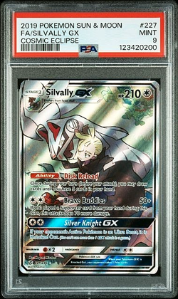 PSA 9 - Silvally GX 227/236 Sun & Moon Cosmic Eclipse Full Art Pokemon 2019 - Image 1