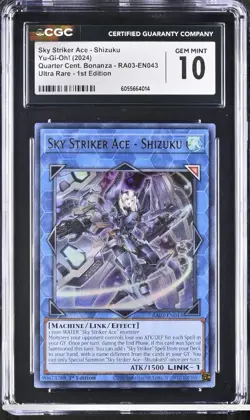 Yu-Gi-Oh! Sky Striker Ace Shizuku RA03-EN043 Quarter Century Ultra Rare CGC 10 - Image 1