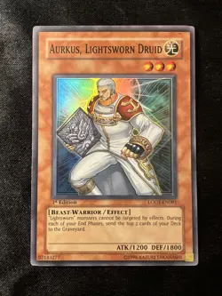 Aurkus, Lightsworn Druid - LODT-EN081 - Super Rare - 1st Edition - Image 1