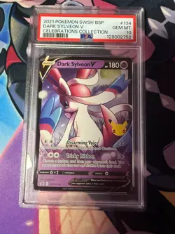 Dark Sylveon V SWSH134 SWSH: Sword & Shield Promo Cards Holo PSA 10 Graded - Image 1