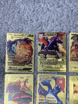 Set of 15 Charizard V, VMax, GX &More Gold Foil Fan Art Cards - Image 2