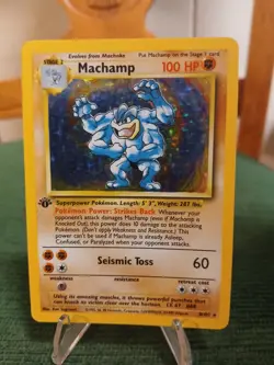 1999 POKEMON CARD #8/102 MACHAMP 1ST EDITION-HOLO - Image 1