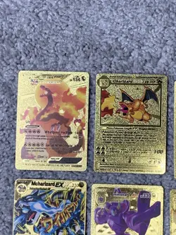 Set of 15 Charizard,Pikachu,Cosplay Set&More Gold Foil Fan Art Cards - Image 2