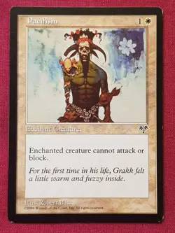 Magic The Gathering MIRAGE PACIFISM white card MTG - Image 1