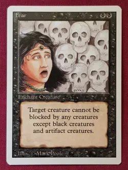 Magic The Gathering REVISED FEAR black card MTG - Image 1