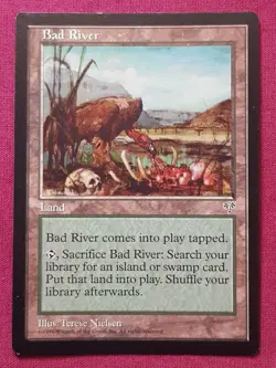 Magic The Gathering MIRAGE BAD RIVER land card MTG - Image 1