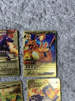 Set of 15 Charizard V, VMax, GX &More Gold Foil Fan Art Cards - Image 4