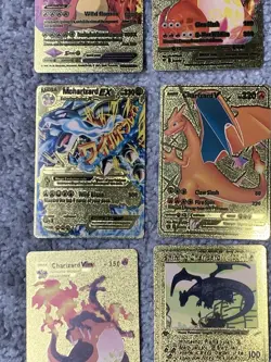 Set of 15 Charizard V, VMax, GX &More Gold Foil Fan Art Cards - Image 5