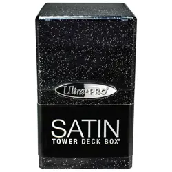 Ultra PRO Glitter Black Satin Tower Deck Box Card Dice Compartment Storage Case - Image 2