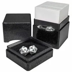 Ultra PRO Glitter Black Satin Tower Deck Box Card Dice Compartment Storage Case - Image 4