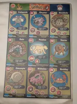 Pokemon Cards Set 1990s burger King sheet... Uncut Vtg 1990s - Image 2